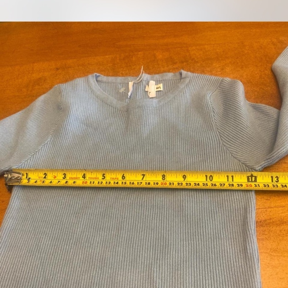 Princess Polly Light Blue Ribbed Sweater - Picture 4 of 7